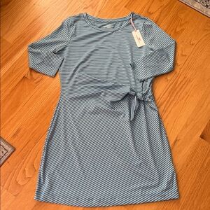 Vineyard Vines Side Tie Dress NWT size Large striped sankaty Caicos/periwinkle